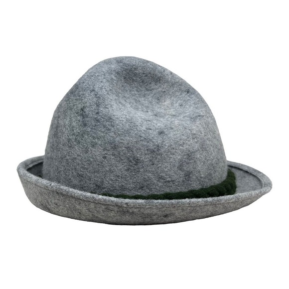 Dolomiten Lienz Hat Wool Gray Green Woven Detail Men Sz 21 in Made in Austria - Picture 4 of 6